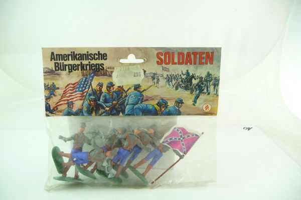 ZZ Toys American Civil War, 6 Confederate Army soldiers - orig. packing