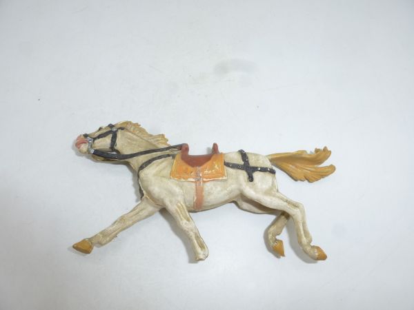 Elastolin 7 cm (beschädigt) Pferd weiß - Beschädigung siehe Fotos