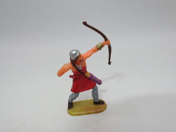Elastolin 4 cm Normannischer Bogenschütze nach oben schießend, rot, Nr. 8644