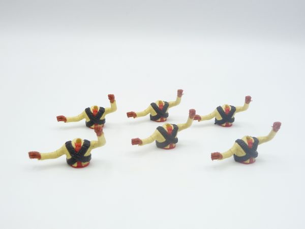 Timpo Toys 6 Mexikaneroberteile gelb mit schwarzem Doppelgurt - ladenneu
