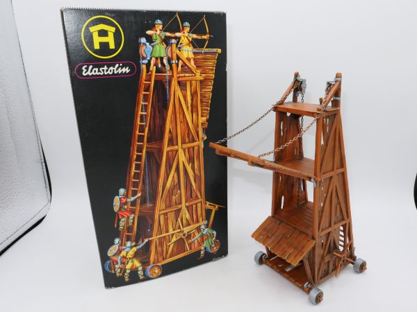 Elastolin 4 cm Siege tower, No. 9885 - orig. packaging, top condition