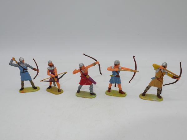 Elastolin 4 cm Set of Norman archers, No. 8642 - 8647
