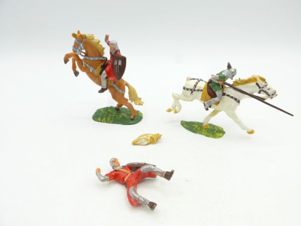 Elastolin 4 cm (damaged) Norman rider (5 pieces)