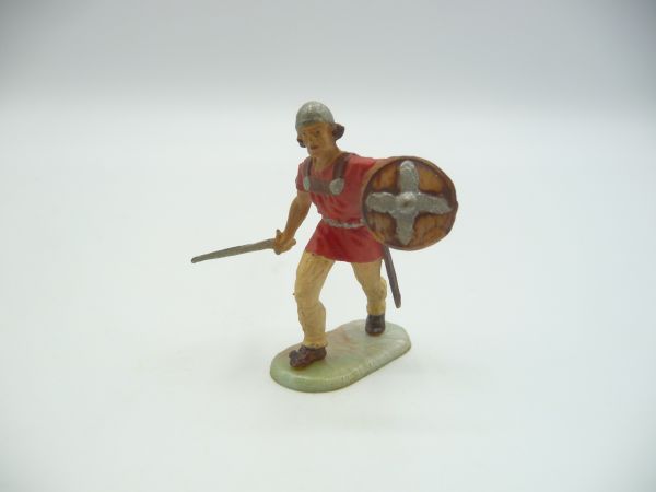 Elastolin 4 cm Normanne vorgehend, Nr. 8833, Bem. 2, rot - schöne Figur