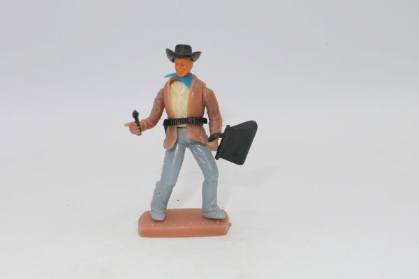 Plasty Cowboy mit Pistole + Geldtasche