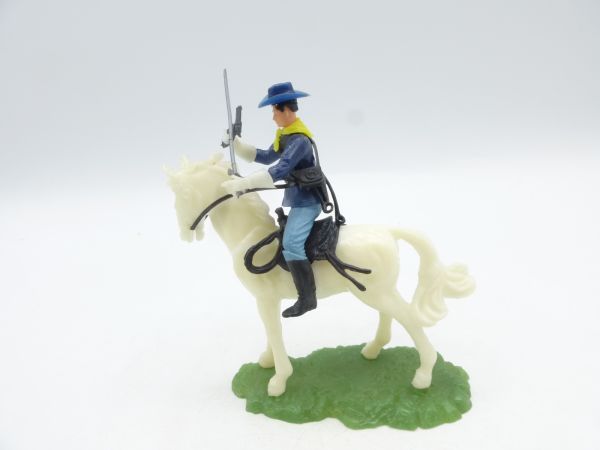 Elastolin 5,4 cm Northerner on horseback with pistol + sabre - rare horse