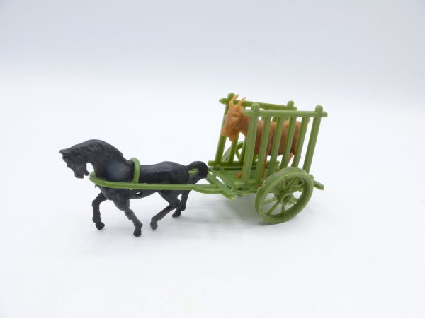 Heinerle Africa Series: Two-wheeled cart with horse + goat in rare lime green