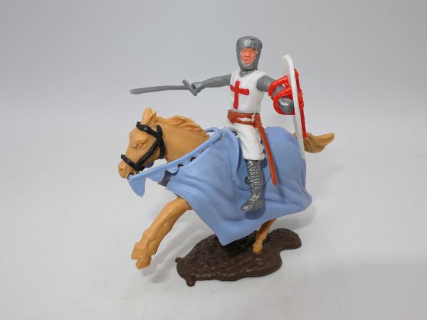 Timpo Toys Crusader 2nd version on horseback, sword on the side