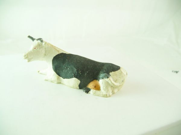 Cherilea Cow lying (8 cm), white/black, suitable for 5,4 cm figures
