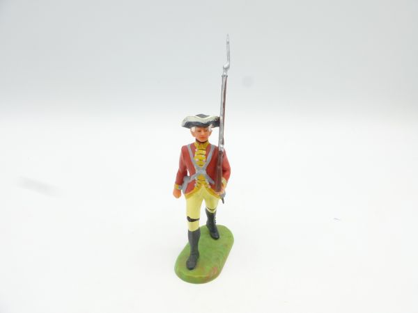 Elastolin 7 cm British Grenadiers; soldier marching, No. 9133, hat painted
