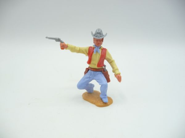 Timpo Toys Cowboy mit Pistole schießend - toller Kopf, Figur unbespielt