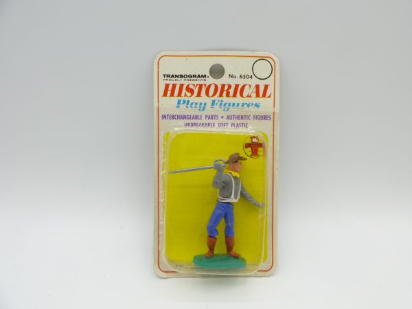 Transogram USA; Confederate Army soldier lunging with sabre, No. 6504 - orig. packaging