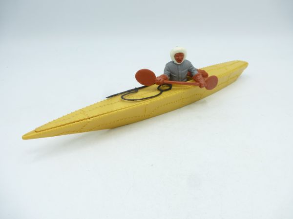 Timpo Toys Eskimo kayak (yellow, paddler grey)