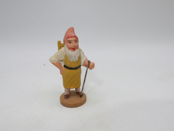 Fairy tale figure (dwarf) with stick + back stretcher, size approx. 5.5 cm