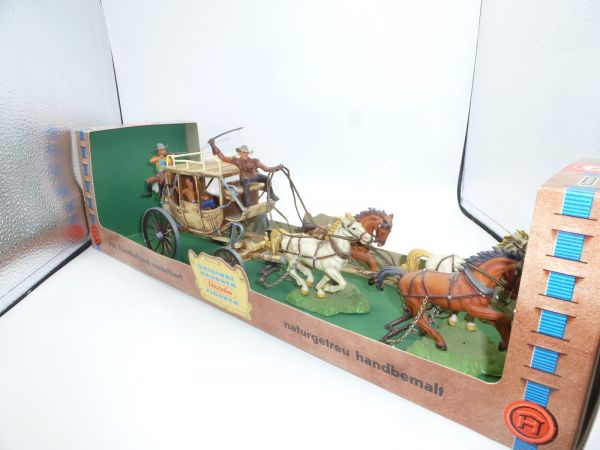 Elastolin 7 cm Stagecoach / ambush stagecoach, four-horse, No. 7714
