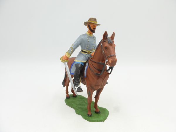 Elastolin 7 cm Südstaaten: Offizier zu Pferd, Nr., 9185 - selten