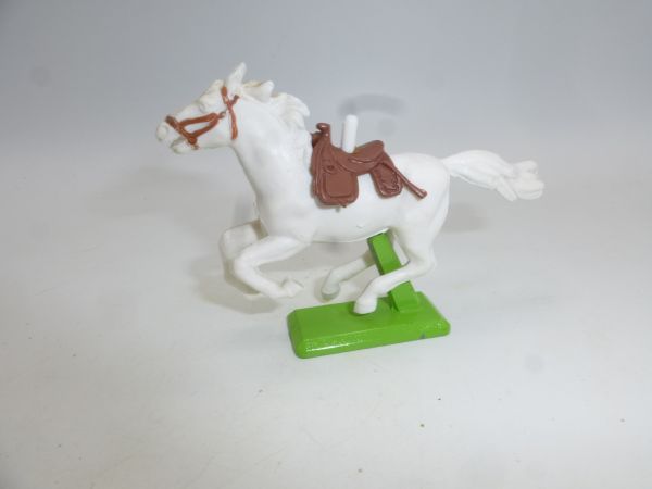 Britains Deetail Horse Wild West white, galloping, brown saddle