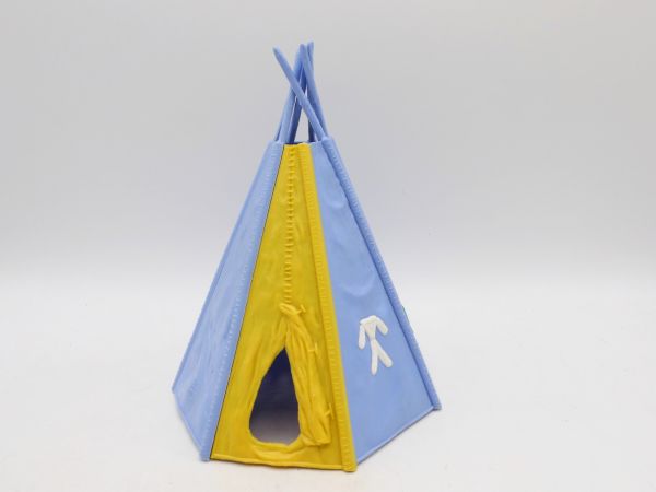 Timpo Toys Indian tent, 7-piece, light blue, yellow entrance