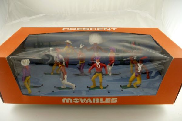 Crescent Blister pack with 5 cowboys, 2 Indians, 2 cactuses No. 904 orig. pack.