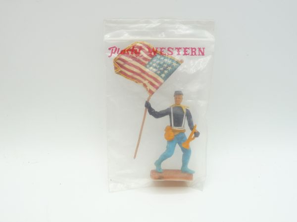 Plasty Union Army soldiers standing with flag - brand new in original sales bag