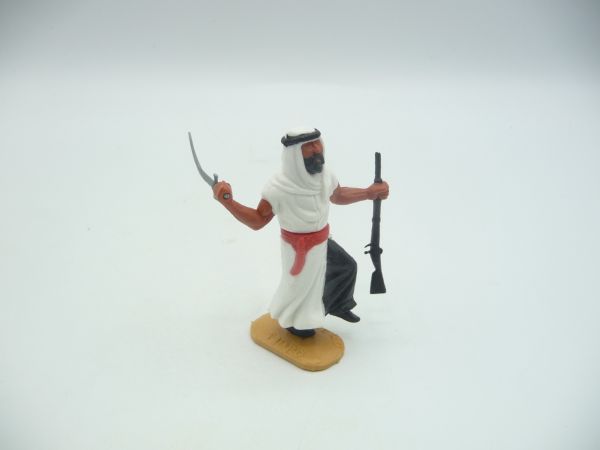 Timpo Toys Arab standing with sabre + black rifle (red, black interior)