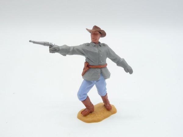 Timpo Toys Confederate Army soldier 2nd version standing, officer firing pistol