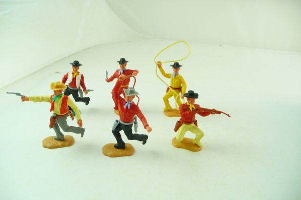 Timpo Toys 6 verschiedene Cowboys 3. Version - schönes Set