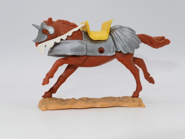 Timpo Toys Armoured horse, brown, long-running