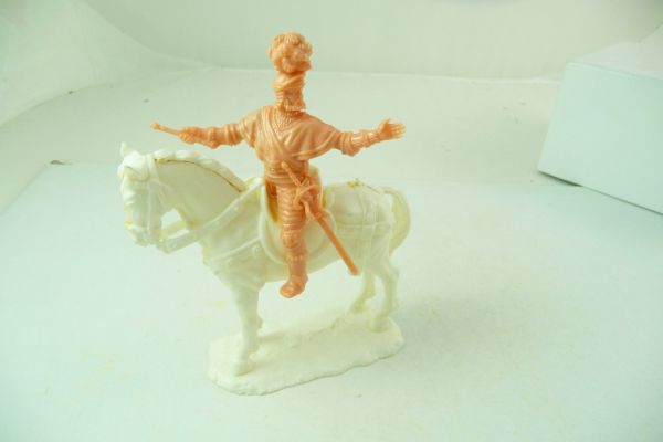 Elastolin 7 cm blank figure George of Frundsberg on standing horse - top condition
