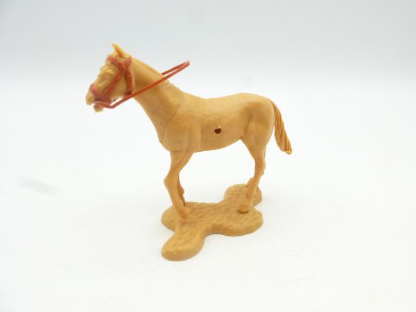 Timpo Toys Pferd, gehend, beige, braune Zügel - selten