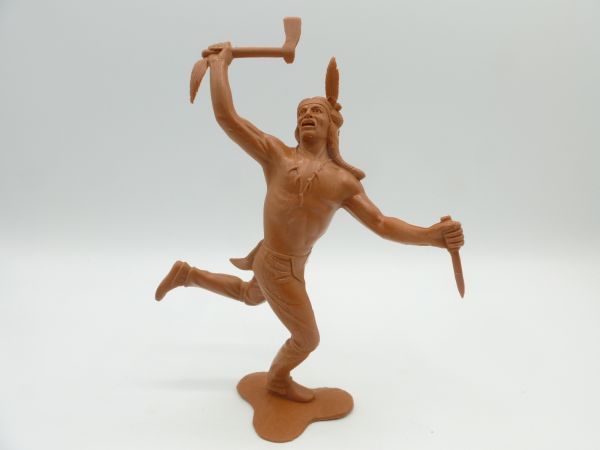 Indian running with knife + tomahawk, similar to Marx (14 cm size)