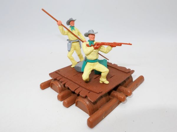Timpo Toys Raft with 2 Cowboys - great colour combination