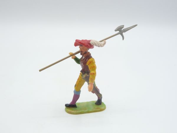 Elastolin 4 cm Landsknecht marching, No. 9001 - early painting, very good condition