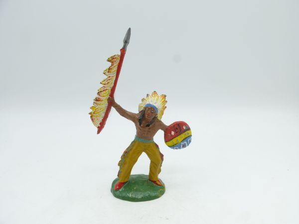 Tipple Topple Indianer mit tollem Speer + Schild - selten, Originalfigur