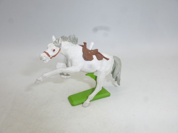 Britains Deetail Horse white, reared with saddle