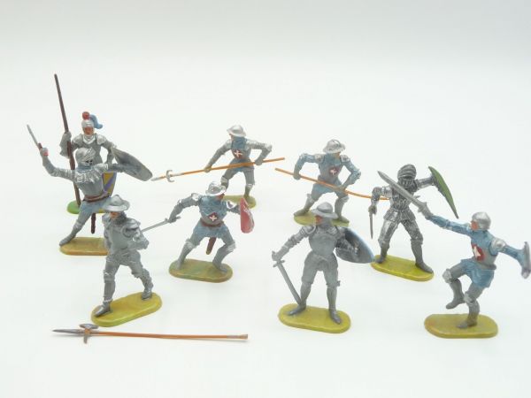 Elastolin 4 cm Convolute knights (9 different figures)
