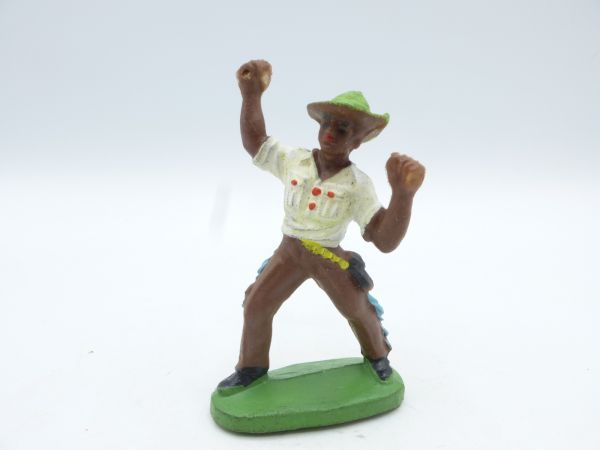 Cowboy standing with raised fists - rare colour