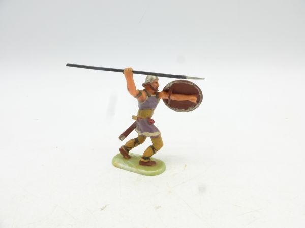 Elastolin 4 cm Viking attacking with spear, No. 8508, lilac