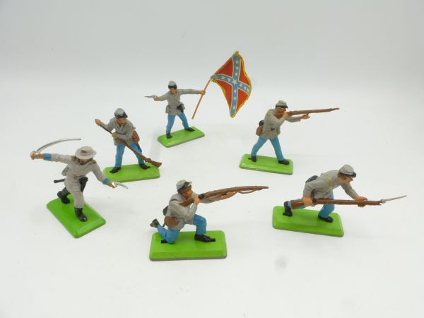 Britains Deetail Confederates on foot (6 figures), 1st version - nice set