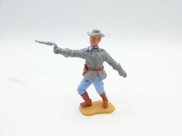 Timpo Toys Confederate Army soldier 3rd version on foot, officer firing pistol