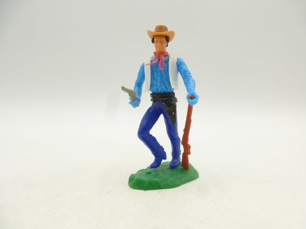 Elastolin 5,4 cm Cowboy laufend mit Pistole + Gewehr