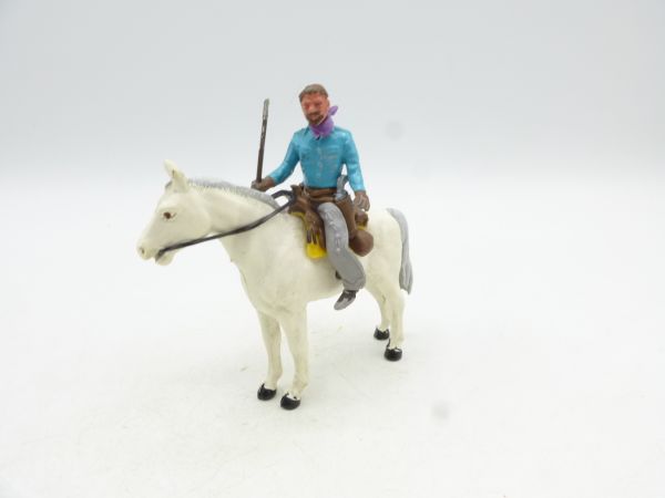 Britains Swoppets Cowboy riding, rifle sideways, standing horse