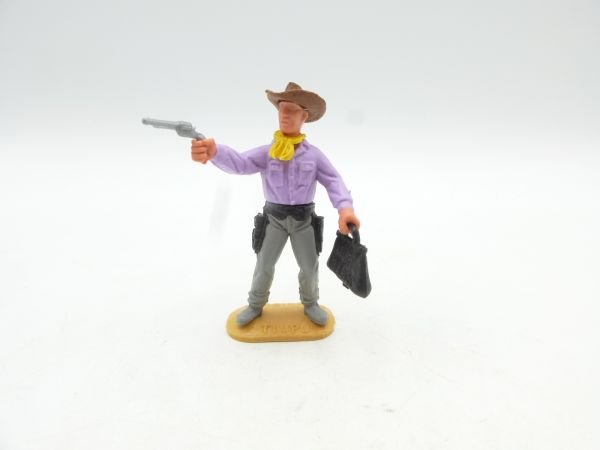 Timpo Toys Cowboy 2. Version stehend mit Geldtasche + Pistole