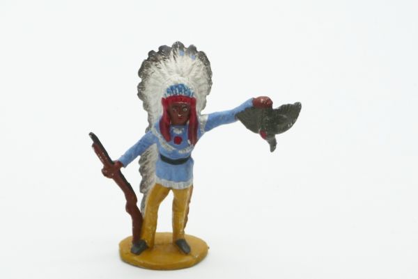 Merten Indian chief with rifle and prey bird - nice colour