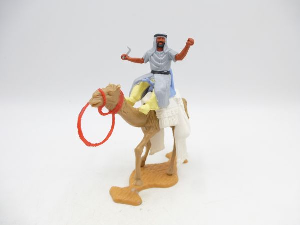 Timpo Toys Camel rider (grey, light yellow inner pants) lunging with sabre