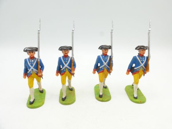 Elastolin 7 cm Prussia: 4 soldiers marching, No. 9153