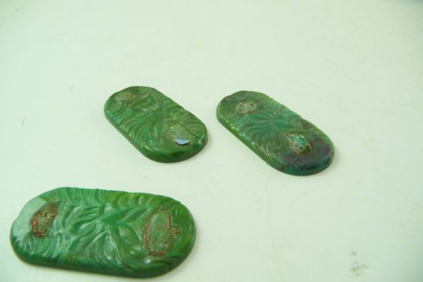 Elastolin 7 cm 3 base plates (for J-figures), dark-green - see photos