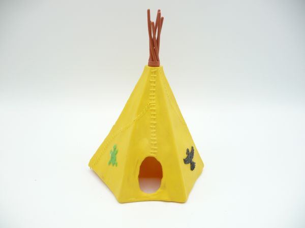Timpo Toys Seltenes gelbes Zelt / Tipi mit neongrüner Schildkröte