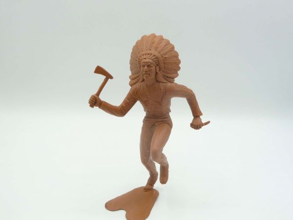 Marx (Rohling) Häuptling tanzend mit Tomahawk + Messer (14 cm Größe)