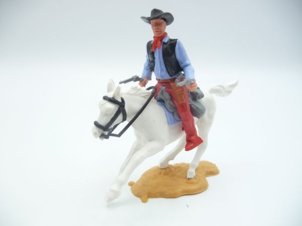 Timpo Toys Cowboy 3. Version reitend, 2 Pistolen schießend
